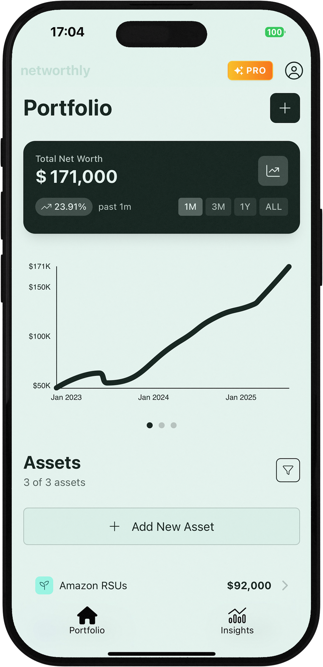 NetWorthly App Dashboard